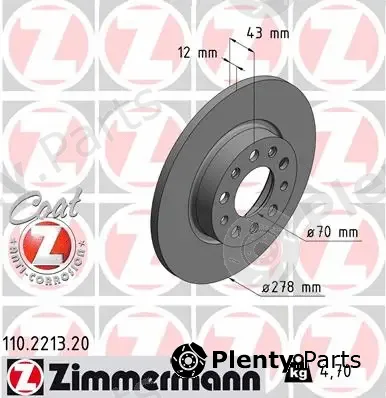 Zimmermann 110.2213.20 — Brake Disc COAT Z