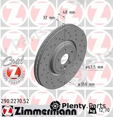 Zimmermann 290.2270.52 — Brake Disc SPORT BRAKE DISC COAT Z