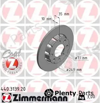 Zimmermann 440.3139.20 — Brake Disc COAT Z