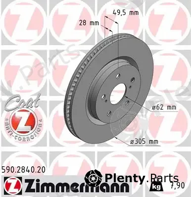Zimmermann 590.2840.20 — Brake Disc COAT Z