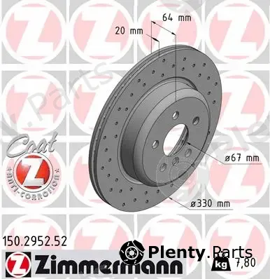 Zimmermann 150.2952.52 — Brake Disc SPORT BRAKE DISC COAT Z