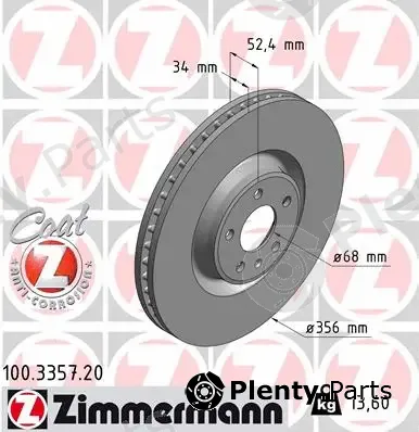 Zimmermann 100.3357.20 — Brake Disc COAT Z