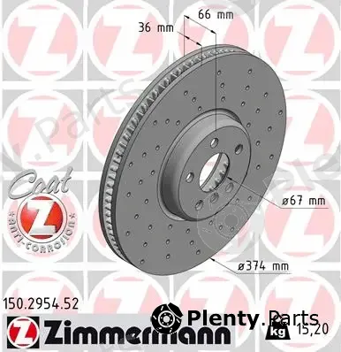 Zimmermann 150.2954.52 — Brake Disc SPORT BRAKE DISC COAT Z