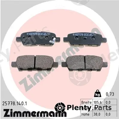 Zimmermann 25778.140.1 — Brake Pad Set, disc brake