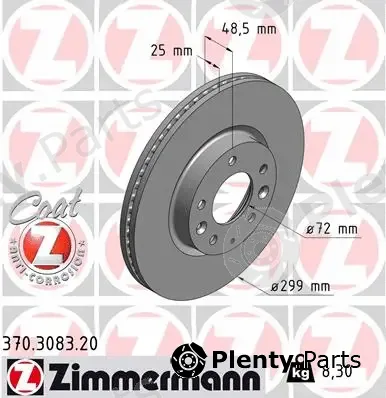 Zimmermann 370.3083.20 — Brake Disc COAT Z