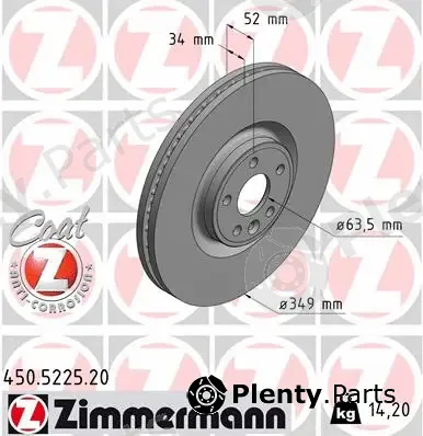Zimmermann 450.5225.20 — Brake Disc COAT Z