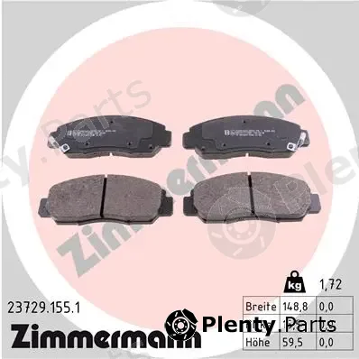 Zimmermann 23729.155.1 — Brake Pad Set, disc brake