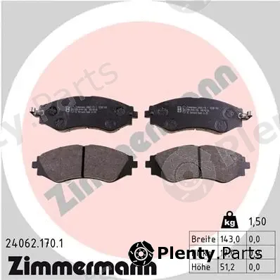 Zimmermann 24062.170.1 — Brake Pad Set, disc brake