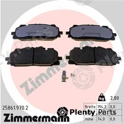 Zimmermann 25861.970.2 — Brake Pad Set, disc brake rd:z