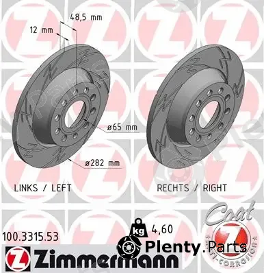 Zimmermann 100.3315.53 — Brake Disc BLACK Z