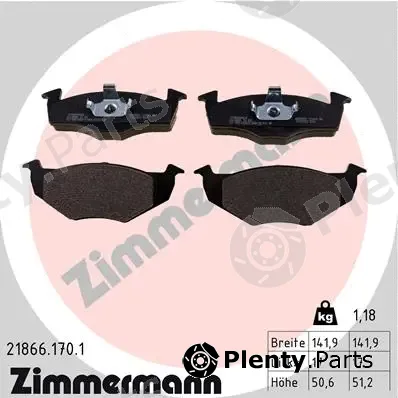 Zimmermann 21866.170.1 — Brake Pad Set, disc brake