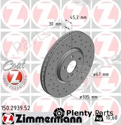 Zimmermann 150.2939.52 — Brake Disc SPORT BRAKE DISC COAT Z