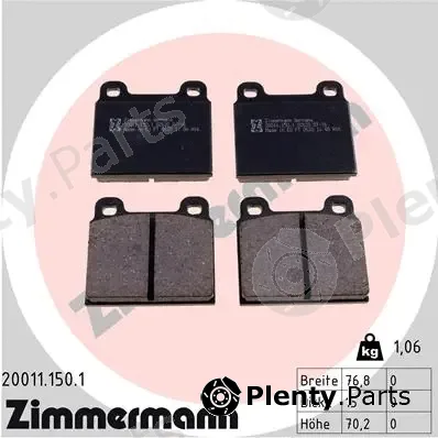 Zimmermann 20011.150.1 — Brake Pad Set, disc brake