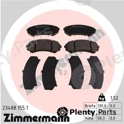 Zimmermann 23488.155.1 — Brake Pad Set, disc brake