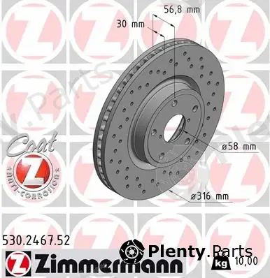 Zimmermann 530.2467.52 — Brake Disc SPORT BRAKE DISC COAT Z