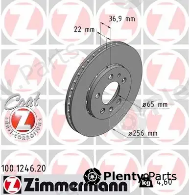 Zimmermann 100.1246.20 — Brake Disc COAT Z