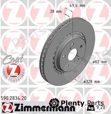 Zimmermann 590.2834.20 — Brake Disc COAT Z