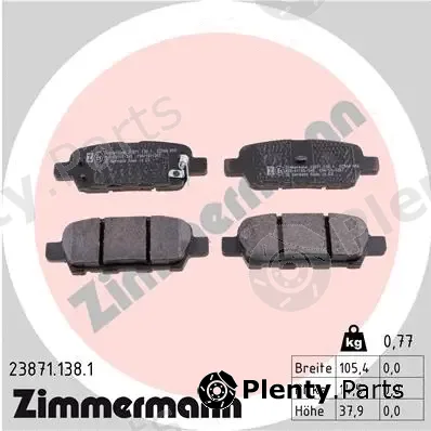 Zimmermann 23871.138.1 — Brake Pad Set, disc brake