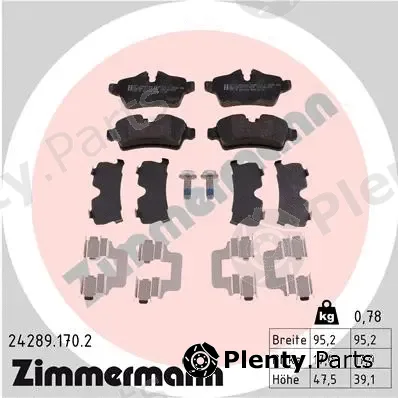Zimmermann 24289.170.2 — Brake Pad Set, disc brake