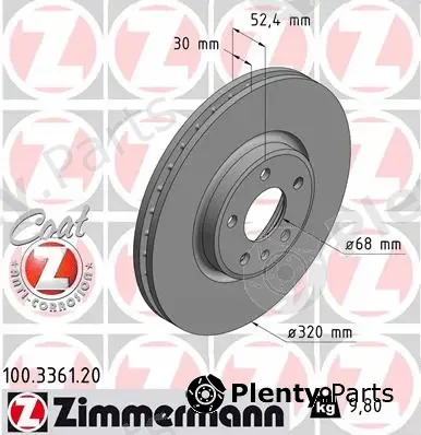 Zimmermann 100.3361.20 — Brake Disc COAT Z