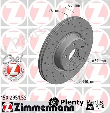 Zimmermann 150.2951.52 — Brake Disc SPORT BRAKE DISC COAT Z