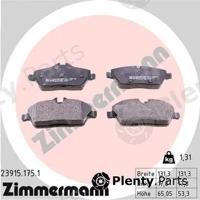 Zimmermann 23915.175.1 — Brake Pad Set, disc brake