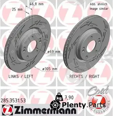 Zimmermann 285.3531.53 — Brake Disc BLACK Z