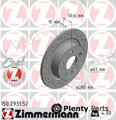 Zimmermann 150.2931.52 — Brake Disc SPORT BRAKE DISC COAT Z