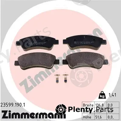 Zimmermann 23599.190.1 — Brake Pad Set, disc brake