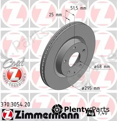 Zimmermann 370.3054.20 — Brake Disc COAT Z