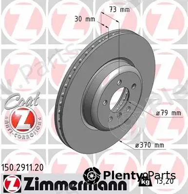 Zimmermann 150.2911.20 — Brake Disc COAT Z