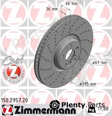 Zimmermann 150.2957.20 — Brake Disc COAT Z