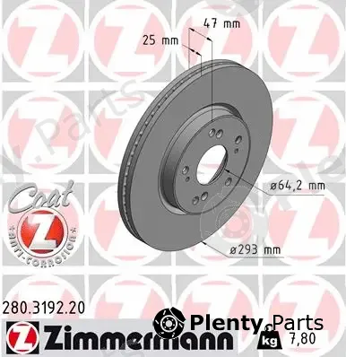 Zimmermann 280.3192.20 — Brake Disc COAT Z