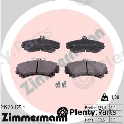 Zimmermann 21920.175.1 — Brake Pad Set, disc brake