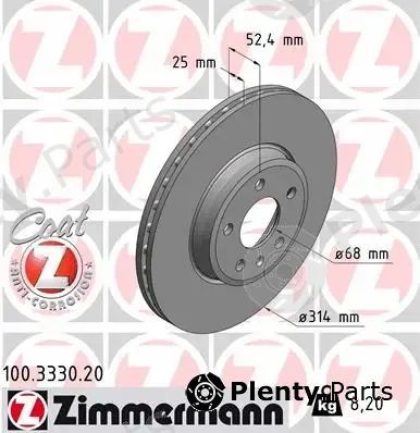 Zimmermann 100.3330.20 — Brake Disc COAT Z