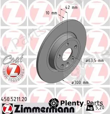 Zimmermann 450.5211.20 — Brake Disc COAT Z