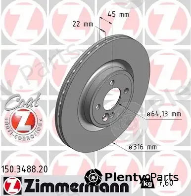 Zimmermann 150.3488.20 — Brake Disc COAT Z