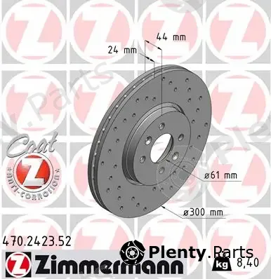 Zimmermann 470.2423.52 — Brake Disc SPORT BRAKE DISC COAT Z