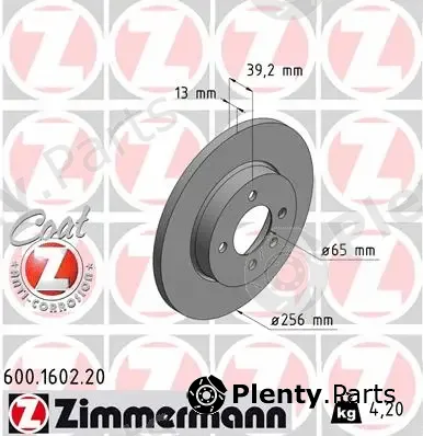 Zimmermann 600.1602.20 — Brake Disc COAT Z