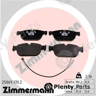 Zimmermann 25069.170.2 — Brake Pad Set, disc brake
