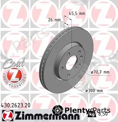 Zimmermann 430.2623.20 — Brake Disc COAT Z