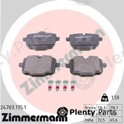 Zimmermann 24703.175.1 — Brake Pad Set, disc brake