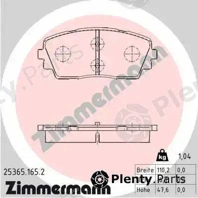 Zimmermann 25365.165.2 — Brake Pad Set, disc brake