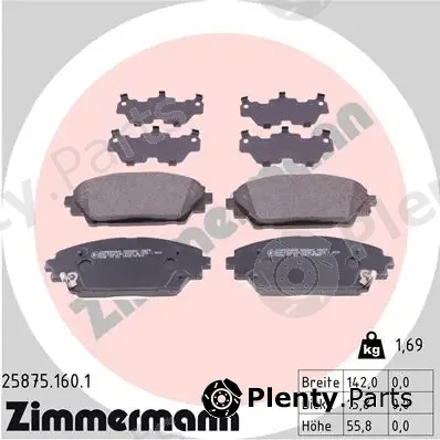 Zimmermann 25875.160.1 — Brake Pad Set, disc brake