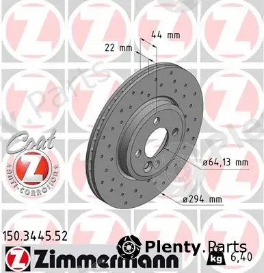 Zimmermann 150.3445.52 — Brake Disc SPORT BRAKE DISC COAT Z