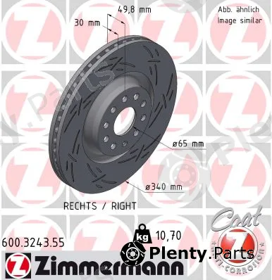 Zimmermann 600.3243.55 — Brake Disc BLACK Z
