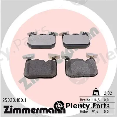 Zimmermann 25028.180.1 — Brake Pad Set, disc brake