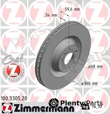 Zimmermann 100.3305.20 — Brake Disc COAT Z