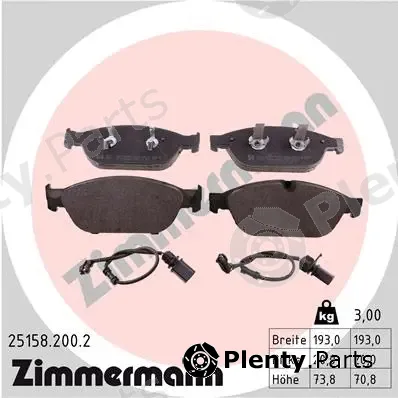 Zimmermann 25158.200.2 — Brake Pad Set, disc brake