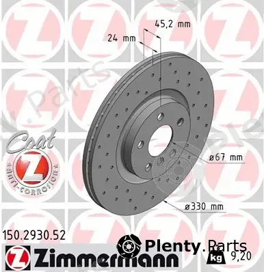 Zimmermann 150.2930.52 — Brake Disc SPORT BRAKE DISC COAT Z